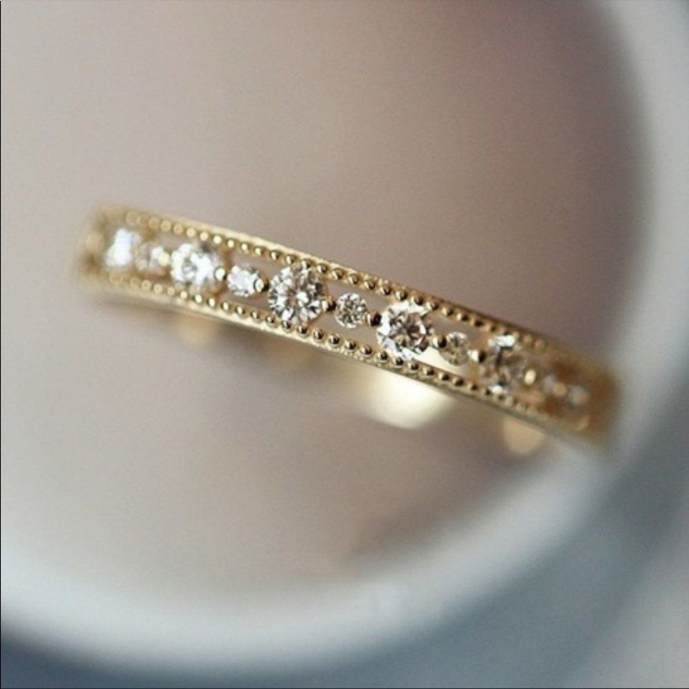 New 925 Sterling Silver Diamond Hallow Ring